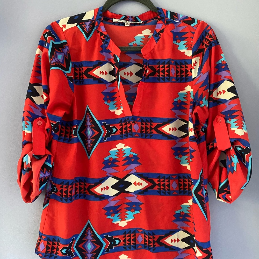 Bold Blouse - Aztec design